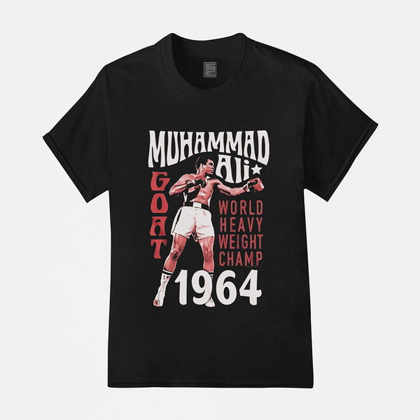Camiseta Algodão Premium Boxe Muhammad Ali GOAT 1964