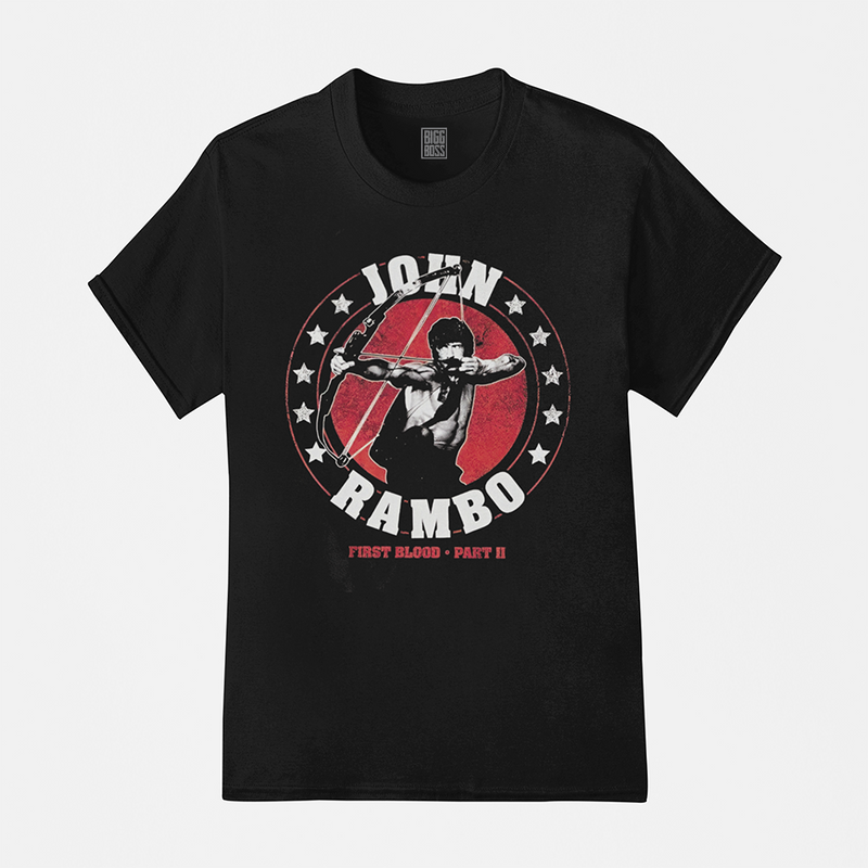Camiseta Algodão Premium Filmes Rambo The First Blood Part 2 Vintage