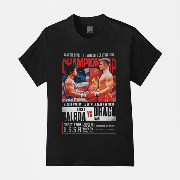 Camiseta Algodão Premium Filmes Rocky 4 Balboa Vs Drago